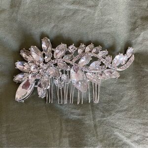 Rhinestone crystal bridal floral hair comb